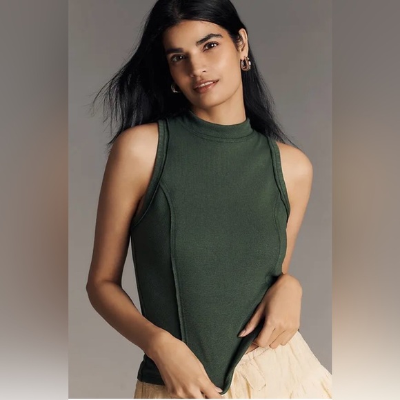 NWT Size XS-  Pilcro Cotton Blended Turtleneck Tank Top (NWT US$ 48) - Picture 3 of 16